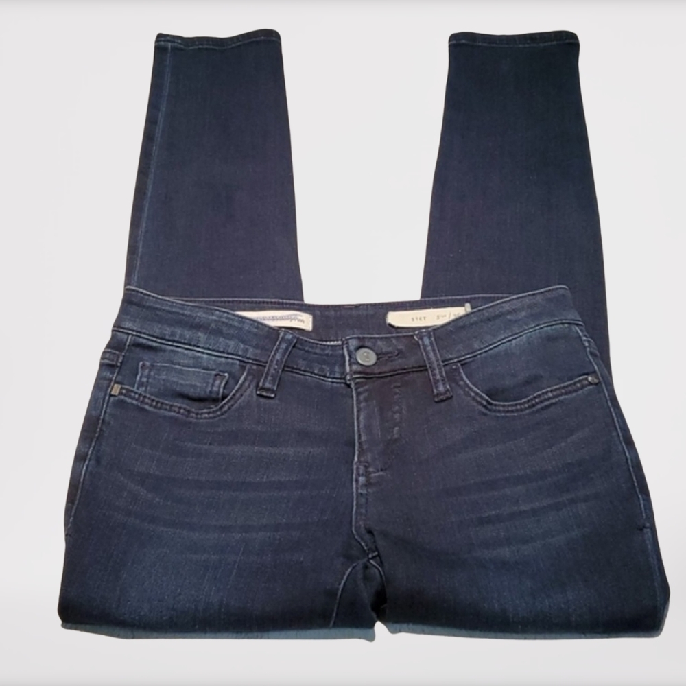 Pilcro Letter Press Lower Rise Stet Slim Ankle Dark Wash Jeans Size 26 Waist 28